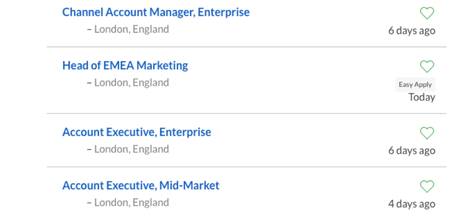 Gather competitive intelligence on a competitor by looking for location of job openings
