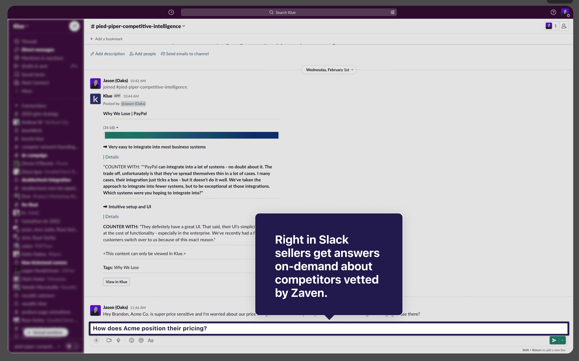 Klue AI Slack Integration