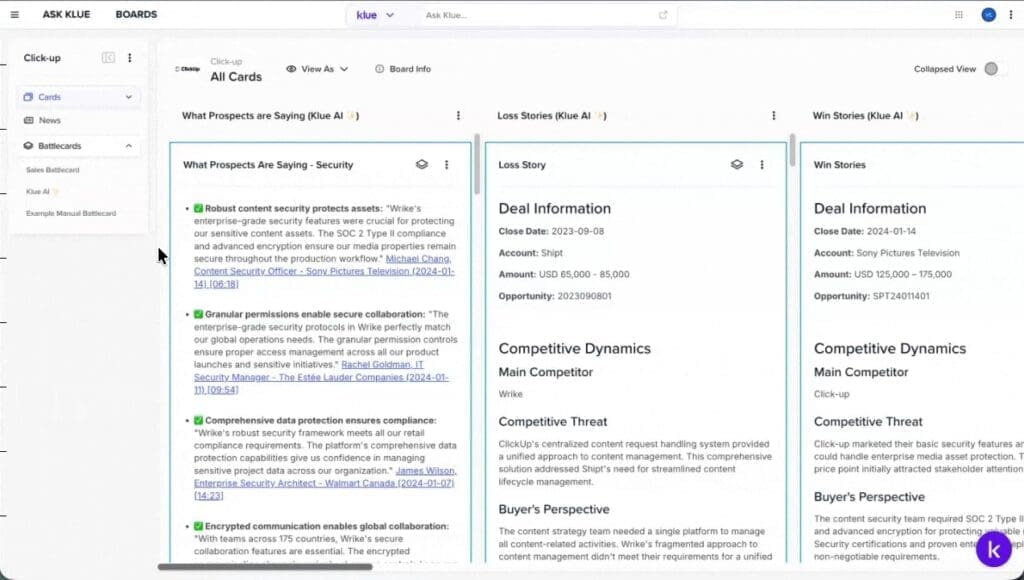 Auto Insights to create effective sales battlecards